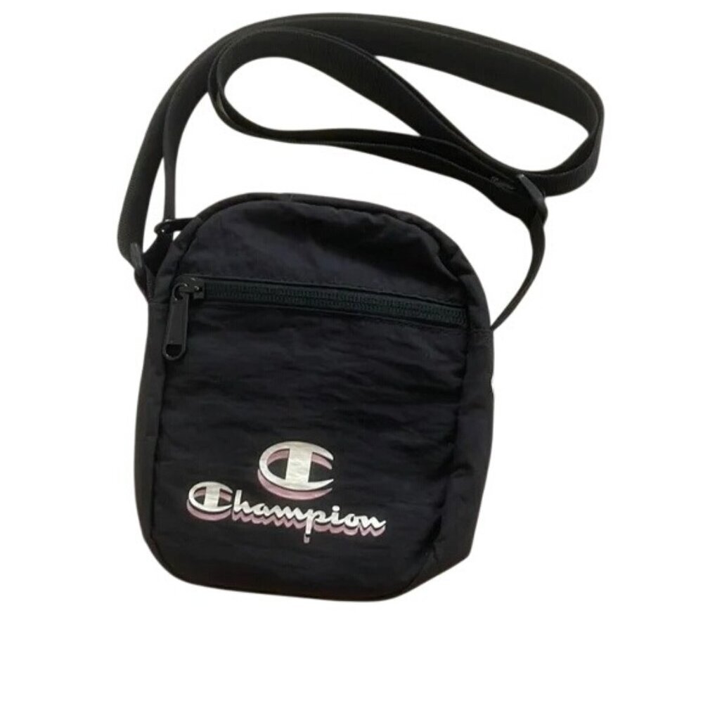 Champion Black Logo Nylon Crossbody - Picture 1 of 6